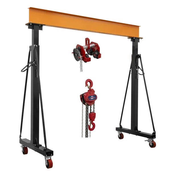 Sealey SG3000KITG Portable Adjustable Gantry Frame with Geared Trolley & Hoist Combo 3 Tonne Sealey SG3000KITG Portable Adjustable Gantry Frame with Geared Trolley & Hoist Combo 3 Tonne
