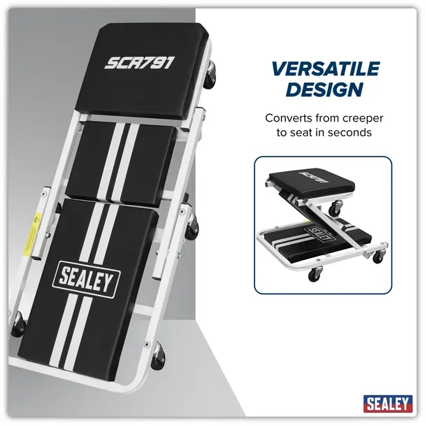 Sealey SCR791 Compact Steel Creeper/Seat with 6 Wheels Sealey SCR791 Compact Steel Creeper/Seat with 6 Wheels