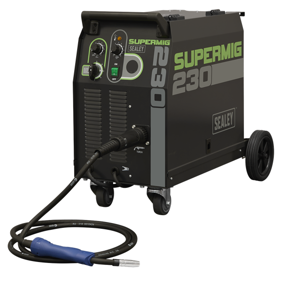 Sealey  SUPERMIG230 Professional Gas/Gasless MIG Welder with Binzel® Euro Torch 230A 230V