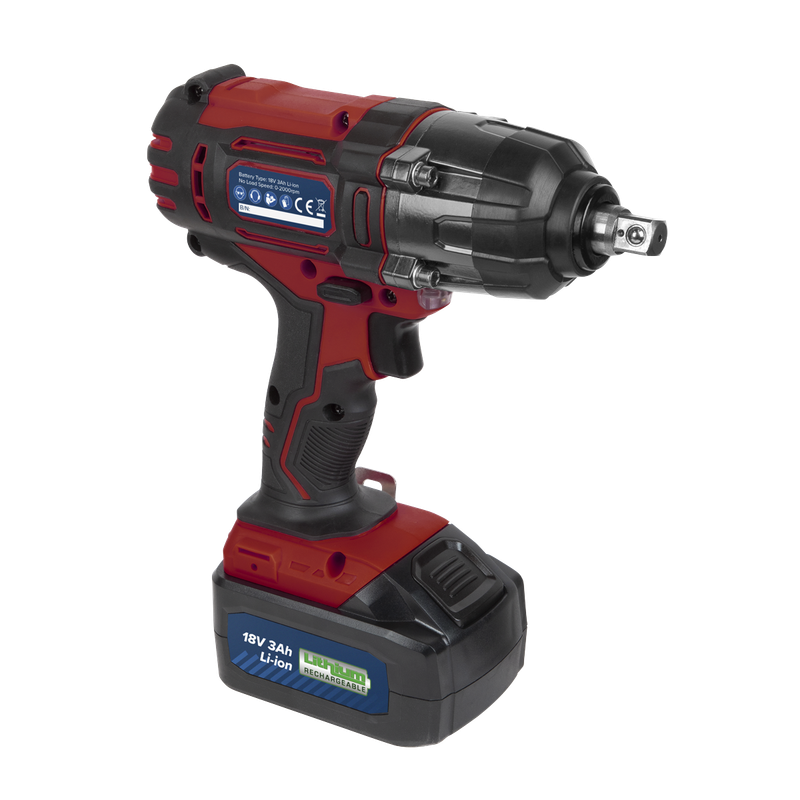 Sealey CP400LI Cordless Impact Wrench 18V 3Ah Lithium-ion 1/2"Sq Drive