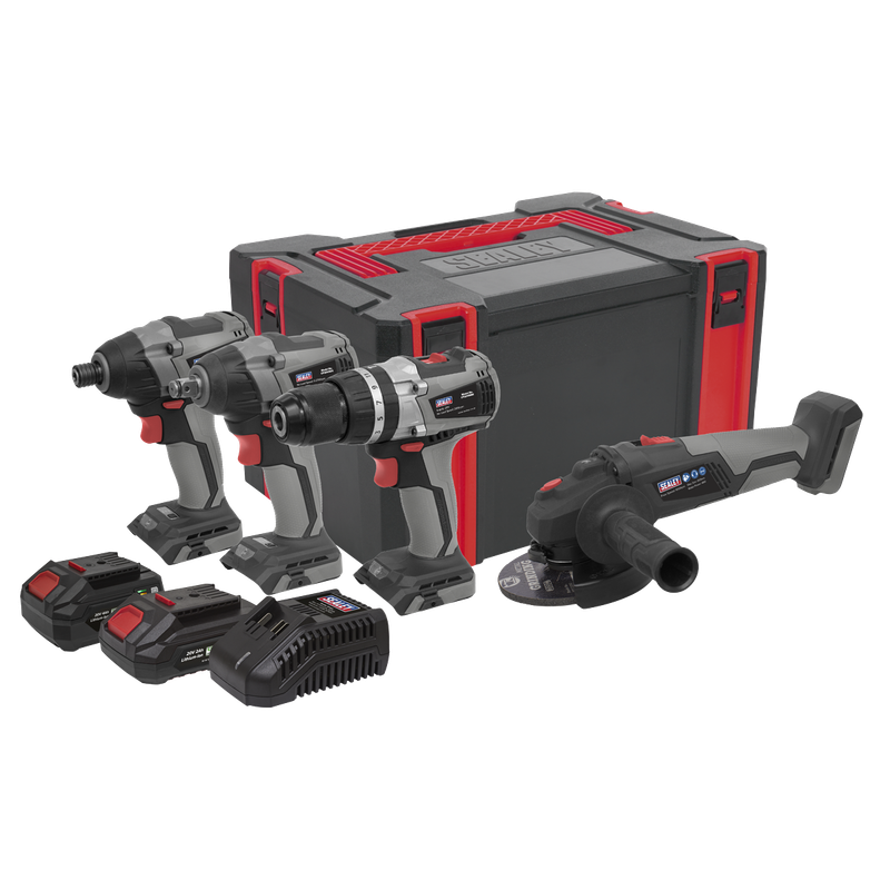 Sealey  CP20VCOMBOX1  4 x 20V SV20 Series Brushless Tool Combo - 2 Batteries