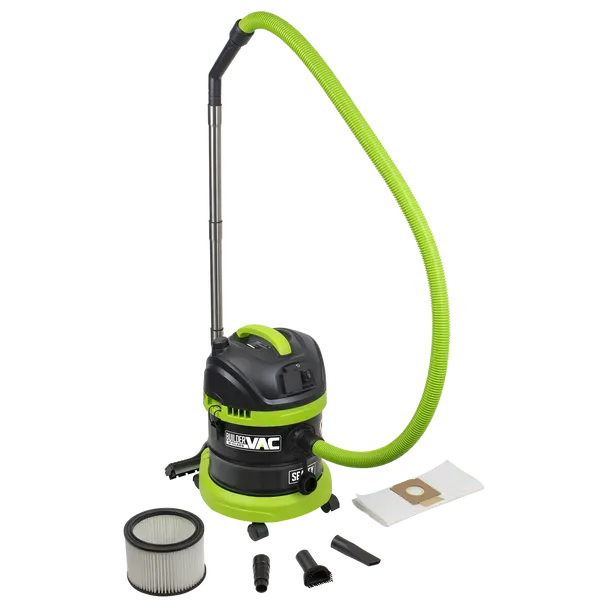 Sealey BuilderVac® 15L M Class Vacuum Cleaner Wet & Dry with Stainless Steel Drum 1400W/ Options  PC150BV - 230v / PC150BV110V - 110v