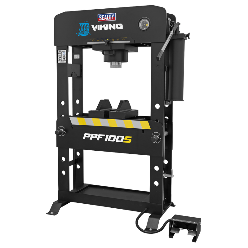 Viking PPF100S Air/Hydraulic Press 100 Tonne Floor Type with Sliding Ram and Foot Pedal