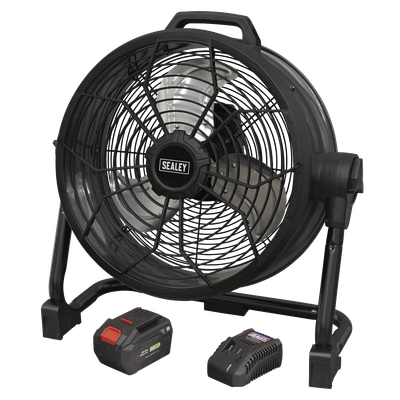 Sealey 2-in-1 Cordless/Corded 16 Sealey 2-in-1 Cordless/Corded 16" High Velocity Drum Fan 20V SV20 Series Kit HVD16CCOMBO