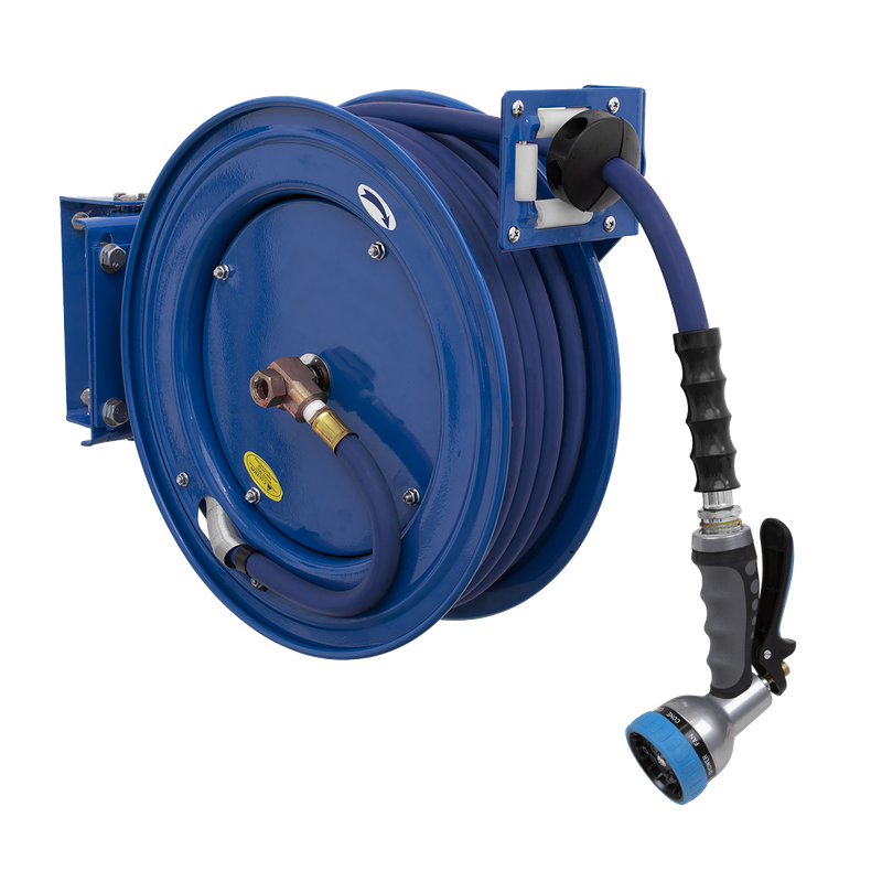 Sealey WHR1512  Heavy-Duty Retractable Water Hose Reel 15m Ø13mm ID Rubber Hose