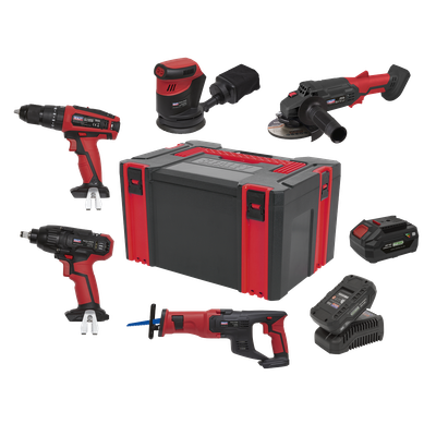 Sealey CP20VCOMBO2 5 x 20V SV20 Series Cordless Tool Combo - 2 Batteries Sealey CP20VCOMBO2 5 x 20V SV20 Series Cordless Tool Combo - 2 Batteries