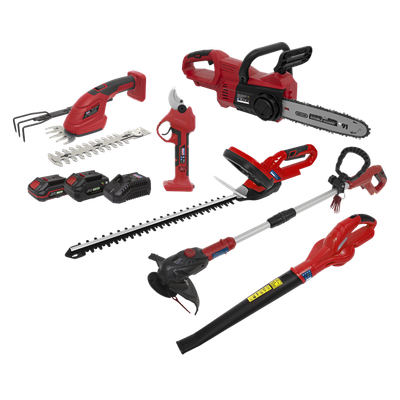 Sealey CP20VCOMBO15 6 x 20V SV20 Series Garden Maintenance Combo Kit - 2 Batteries Sealey CP20VCOMBO15 6 x 20V SV20 Series Garden Maintenance Combo Kit - 2 Batteries