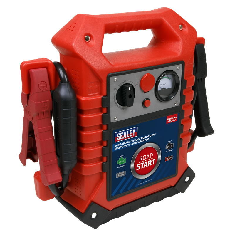 Sealey  RoadStart® Emergency Jump Starter 12/24V 3000/1500 Peak Amps RS125