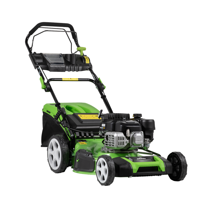 Dellonda DG101 Self-Propelled Petrol Lawnmower Grass Cutter with Height Adjustment & Grass Bag 149cc 18 Dellonda DG101 Self-Propelled Petrol Lawnmower Grass Cutter with Height Adjustment & Grass Bag 149cc 18"/46cm 4-Stroke Engine