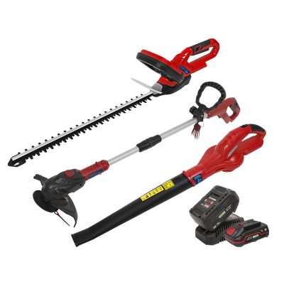 Sealey CP20VCOMBO6 3 x 20V SV20 Series Garden Power Tool Kit - 2 Batteries Sealey CP20VCOMBO6 3 x 20V SV20 Series Garden Power Tool Kit - 2 Batteries