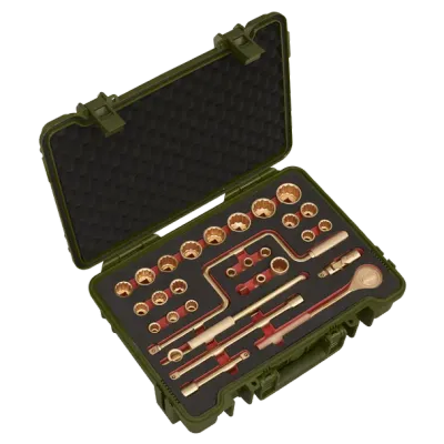 Sealey Premier NS039 Premier Non-Sparking Socket Set 1/2 Sealey Premier NS039 Premier Non-Sparking Socket Set 1/2"Sq Drive 31pc