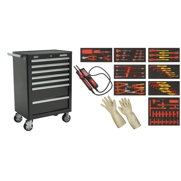 Sealey TBTECOMBO02  Rollcab 7 Drawer with Insulated Tool Kit 63pc