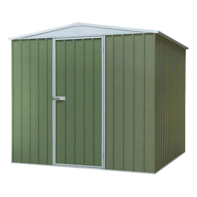 Dellonda Galvanised Steel Metal Garden/Outdoor/Storage Shed, 7.5FT x 7.5FT, Apex Style Roof - Green - DG115 Dellonda Galvanised Steel Metal Garden/Outdoor/Storage Shed, 7.5FT x 7.5FT, Apex Style Roof - Green - DG115