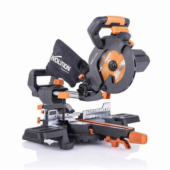 Evolution R185SMS+ 185mm Sliding Mitre Saw With TCT Multi-Material Cutting Blade (230V) Evolution R185SMS+ 185mm Sliding Mitre Saw With TCT Multi-Material Cutting Blade (230V)