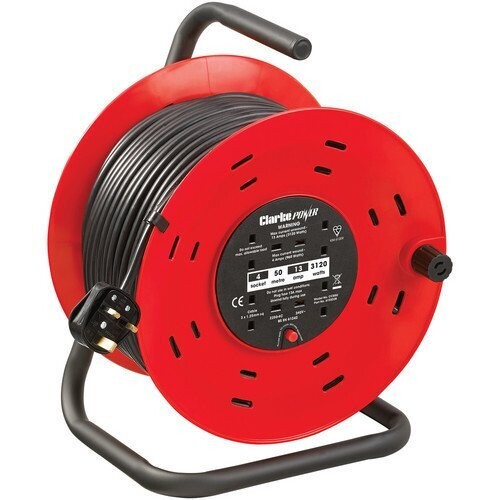 Clarke CCR50 4 Socket 50m Cable Reel With Thermal Cut Out ( 230v) Clarke CCR50 4 Socket 50m Cable Reel With Thermal Cut Out ( 230v)