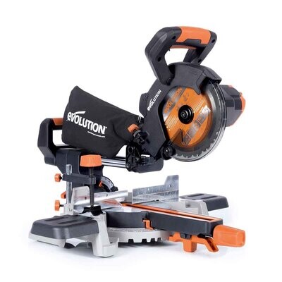 Evolution Cordless R185SMS-Li 185mm Sliding Mitre Saw 18v Li-Ion EXT Inc Multi-Material Blade ( Without Charger & 4Ah Battery) 064-0001