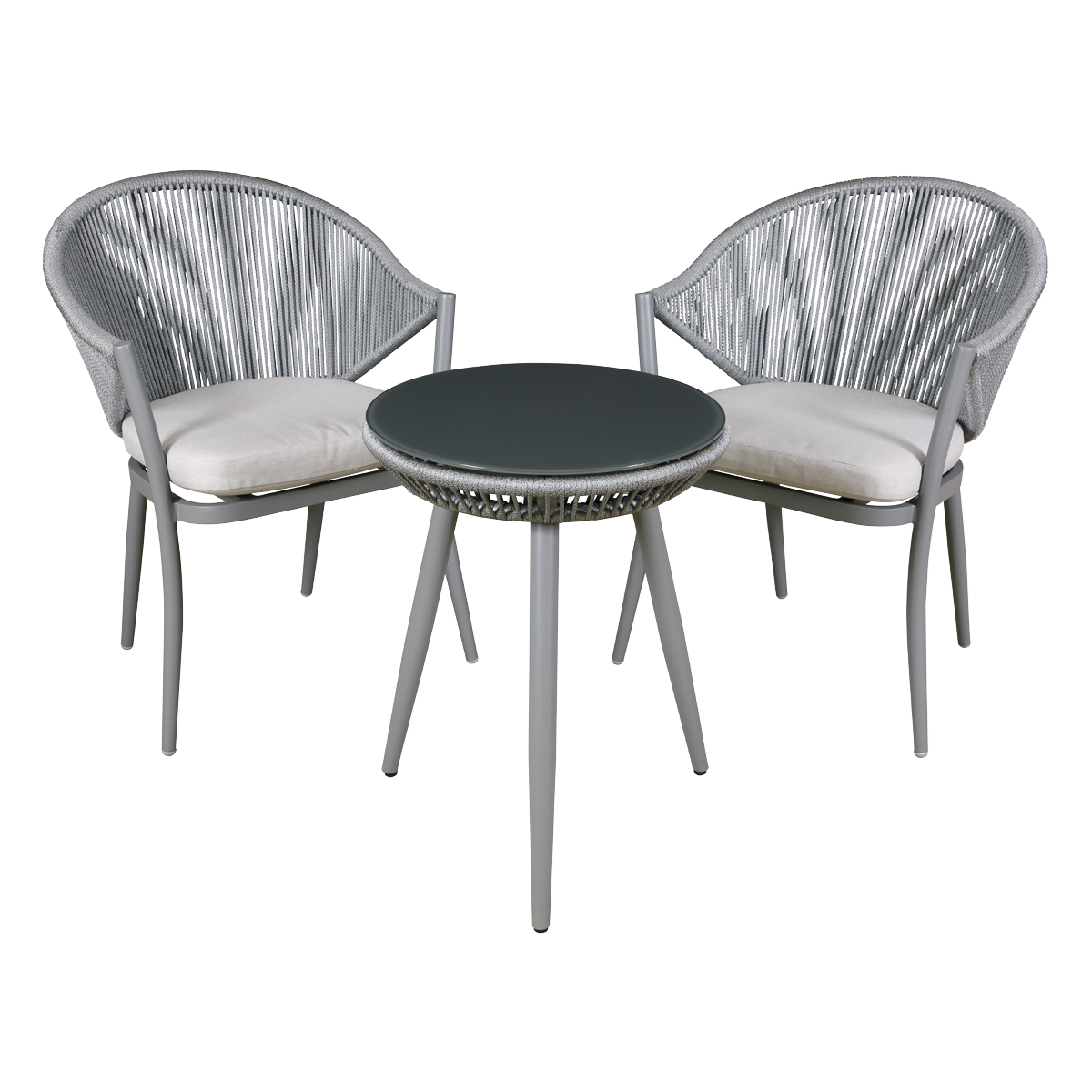 Dellonda Echo 3 Piece Aluminium Balcony Set with Tempered Glass Top - DG58 Dellonda Echo 3 Piece Aluminium Balcony Set with Tempered Glass Top - DG58