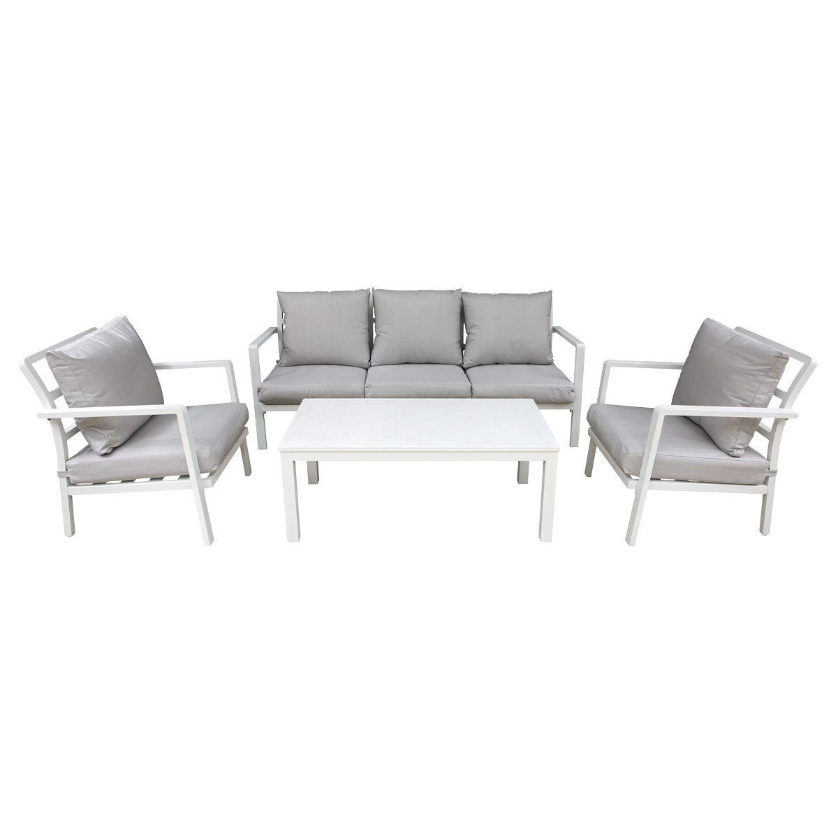 Dellonda Kyoto 4 Piece Aluminium Outdoor Garden Sofa Arm Chair Coffee Table Set Dellonda Kyoto 4 Piece Aluminium Outdoor Garden Sofa Arm Chair Coffee Table Set