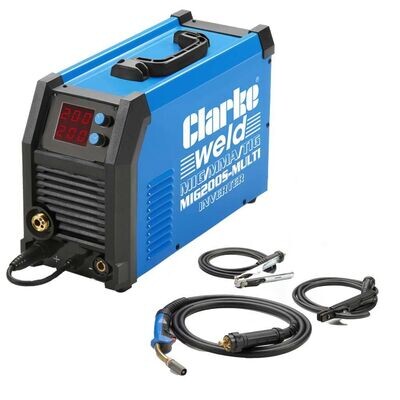 Clarke MIG200 S-MULTI MIG/TIG/MMA Synergic Inverter Welder- 200A Clarke MIG200 S-MULTI MIG/TIG/MMA Synergic Inverter Welder- 200A