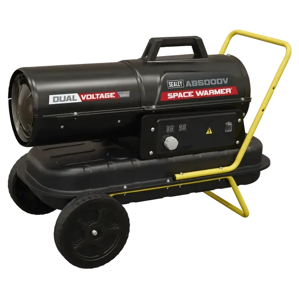 Sealey AB500DV Dual Voltage Kerosene/Diesel Space Warmer® Heater with Wheels 50,000Btu/hr
