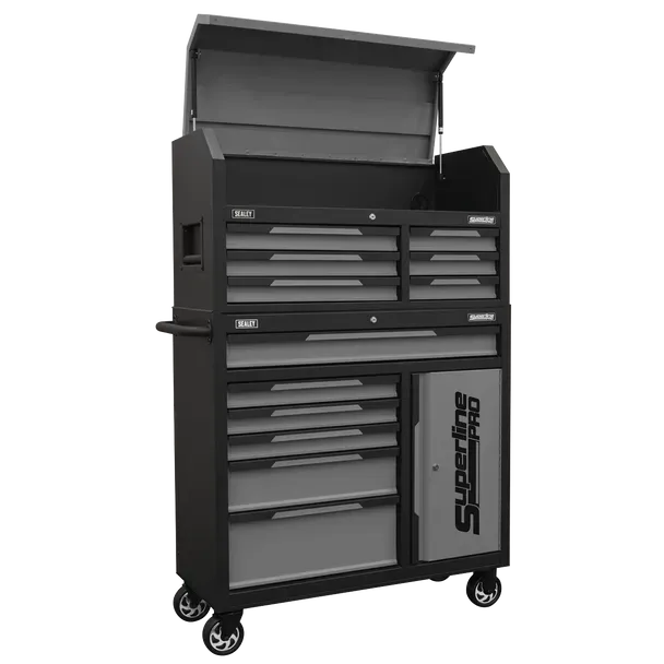 Sealey AP108OGR Superline Pro® Topchest & Rollcab Combination 12 Drawer & 1 Door Cupboard - Grey