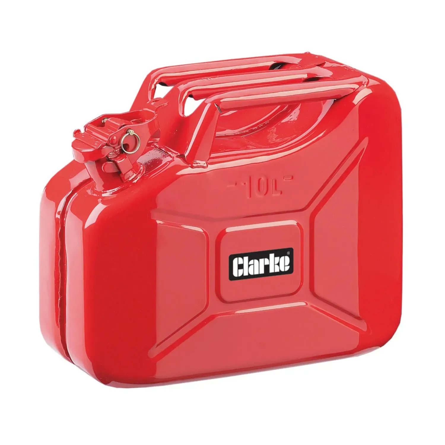 Clarke 10 Litre Fuel Can ( Red or Green ) Optional Flexible Hose .
