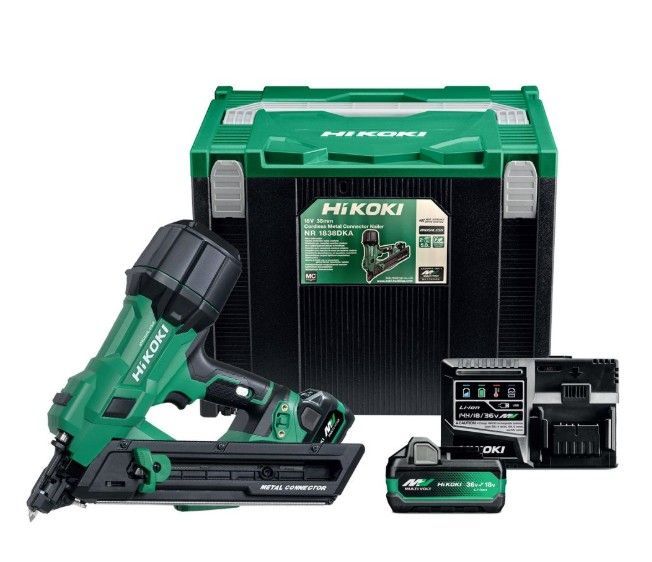 HIKOKI NR1838DKAJXZ 18v  Roofing  Nailer with 2x 5.0Ah MultiVolt Batteries, Charger Stackable System Case 4