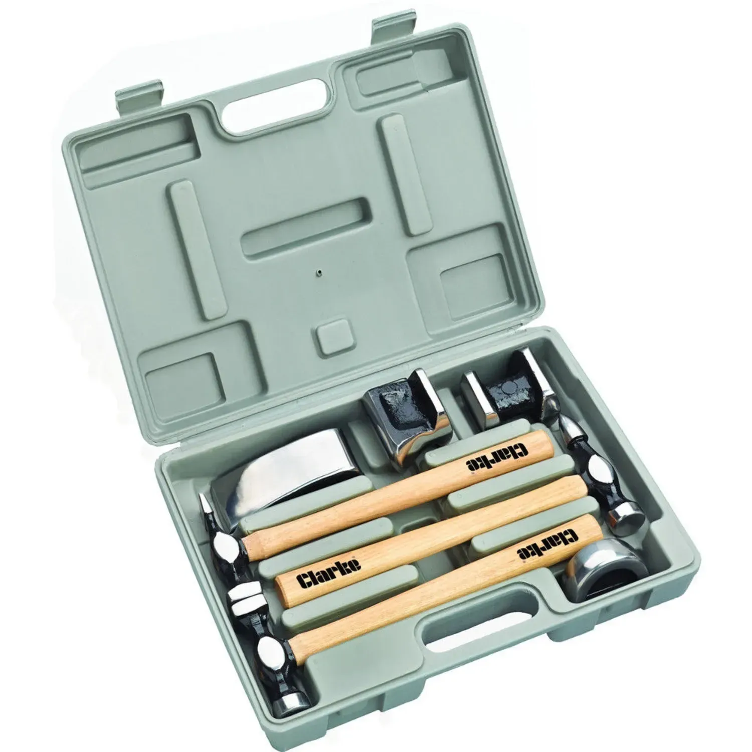 Clarke CPB7CH 7 piece Panel Beating Set With Hickory Shafts Clarke CPB7CH 7 piece Panel Beating Set With Hickory Shafts