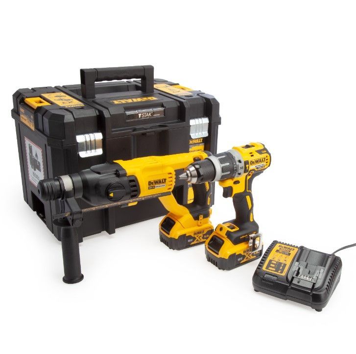 DEWALT DCK2071P2T 18v - DCH133 SDS+ Plus hammer drill DCD796 Combi drill Twin pack - CW 2 x 5.0Ah Li-ion batteries and charger DEWALT DCK2071P2T 18v - DCH133 SDS+ Plus hammer drill DCD796 Combi drill Twin pack - CW 2 x 5.0Ah Li-ion batteries and charger