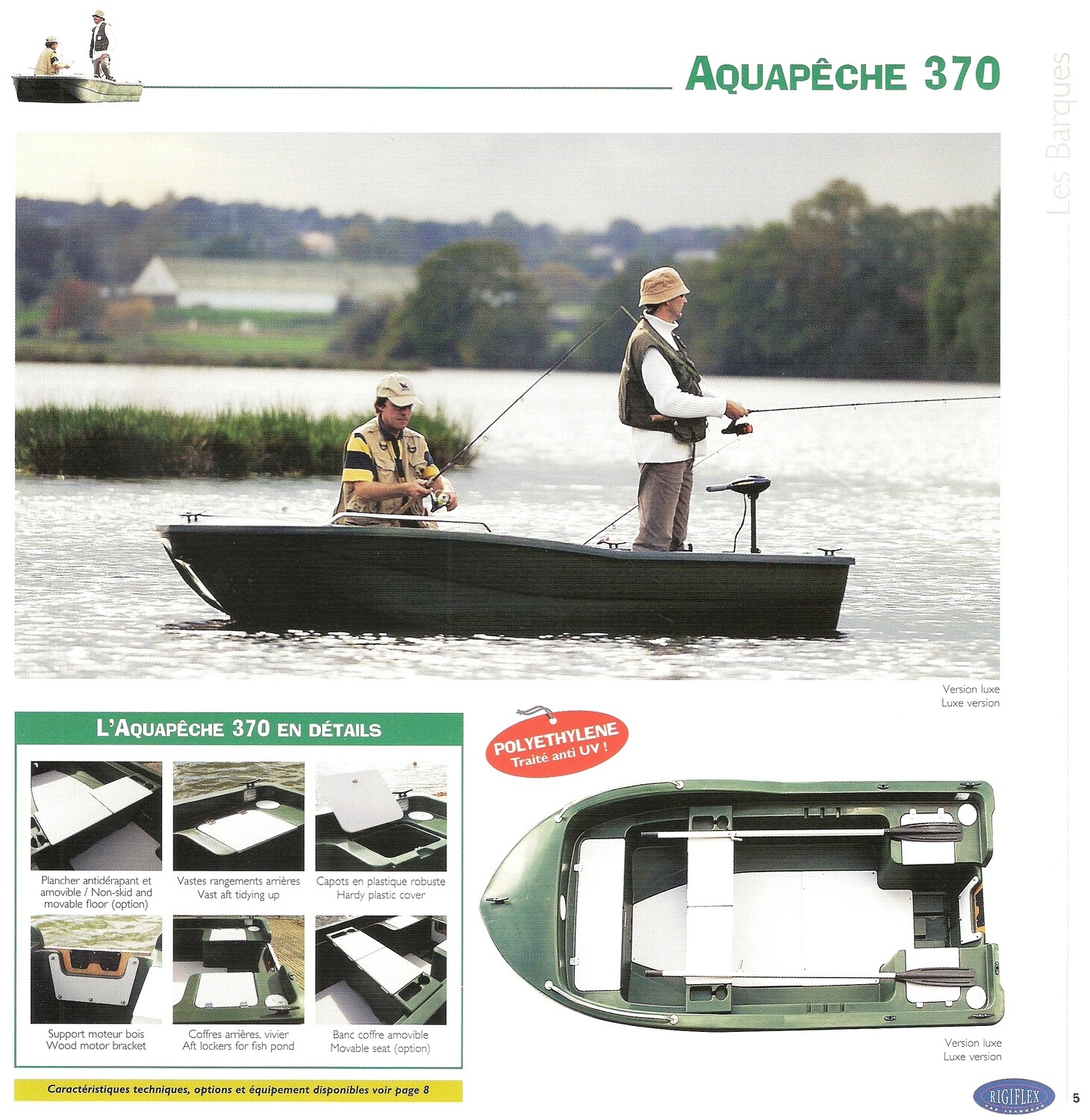 AQUAPECHE Rigiflex (Green) Rowing ~ Fishing Boats; SELECT MODEL FOR PRICE