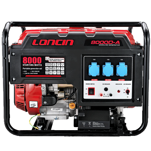 ELEC START LONCIN LC8000-A/L Generator Petrol 240-110-12 V Volt Gen Set 6 KW KVA