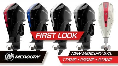 NEW Mercury / Mariner 175 ~ 200 ~ 225 hp V 6 Outboard 3.4 L Displacement