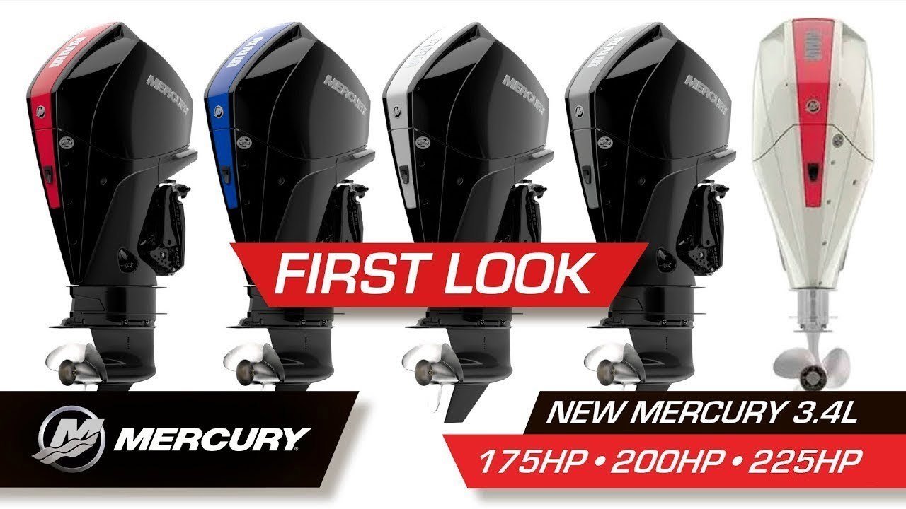 NEW Mercury / Mariner 175 ~ 200 ~ 225 hp V 6 Outboard 3.4 L Displacement
