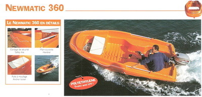 300 / 360 Rigiflex Newmatic (Orange) ~ Cap (White, Blue, Green)  Rescue / Sports Boat