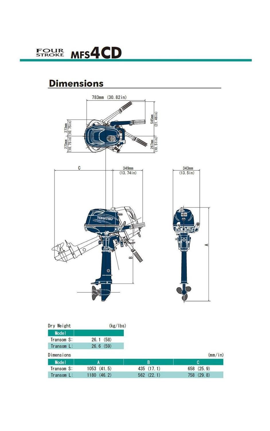 MFS 4D Tohatsu Outboard ~ ALL Models ~ Click to show pricing