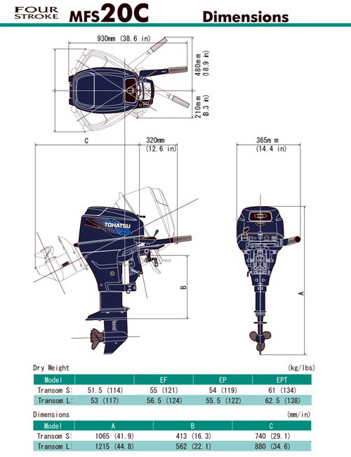 MFS 20E EFI Tohatsu Outboard ~ ALL Models ~ Click to show pricing
