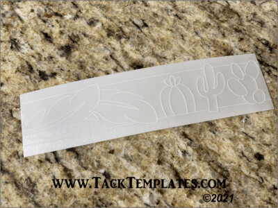 Feather &amp; Cactus Belt Pattern Tap Off (6&quot; x 1.5&quot;)