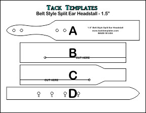 Belt Style Split Ear Headstall - 1.5" **PDF**