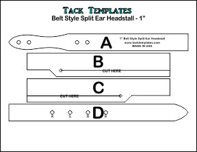 Belt Style Split Ear Headstall - 1&quot; **PDF**