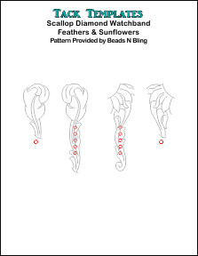 Scallop Diamond Watch Band - Feathers &amp; Sunflowers **PDF**