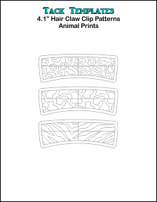 4.1&quot; Hair Claw Clip Patterns - Animal Prints  **PDF**