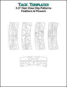 3.5&quot; Hair Claw Clip Patterns - Feathers &amp; Flowers  **PDF**