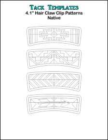 4.1&quot; Hair Claw Clip Patterns - Native  **PDF**