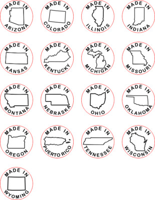 &quot;MADE IN&quot; State Stamp