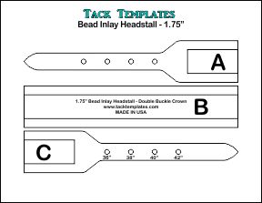 Bead Inlay Headstall - 1.75&quot; **PDF**