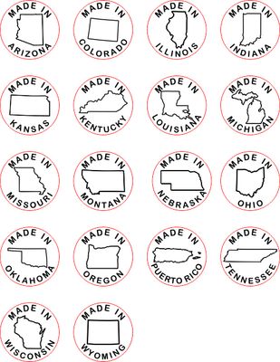 "MADE IN" State Stamp