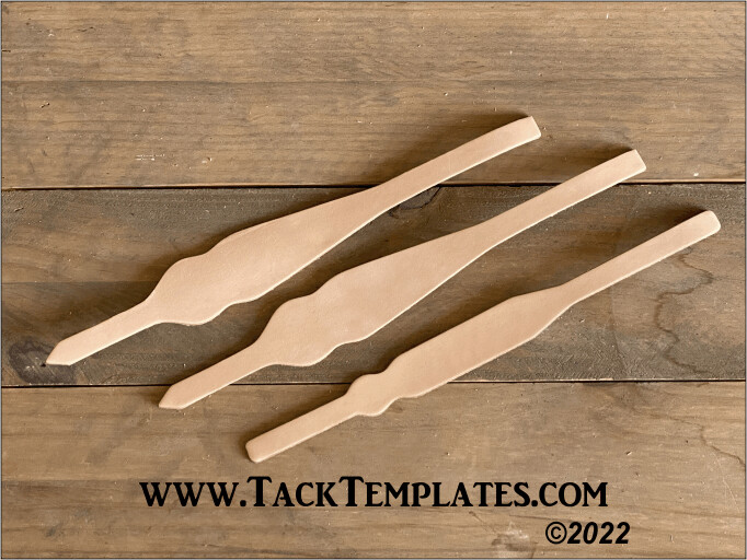 Standard Narrow Round Single Ear Headstall Leather Blanks (per set)