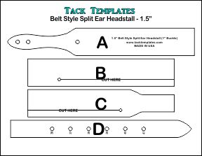Belt Style Split Ear Headstall - 1.5" **PDF**