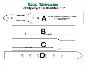 Belt Style Split Ear Headstall - 1.5" **PDF**