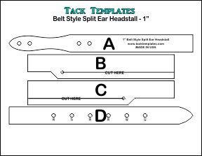 Belt Style Split Ear Headstall - 1" **PDF**